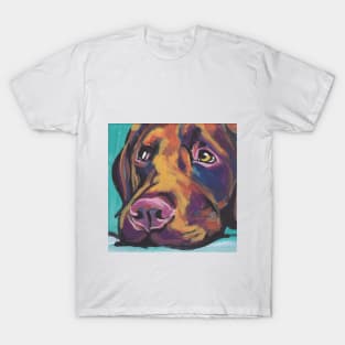 Chocolate Labrador Retriever Dog Bright colorful pop dog art T-Shirt